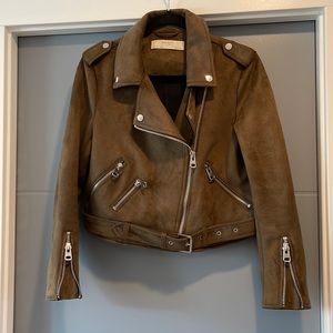 Zara cropped moto jacket